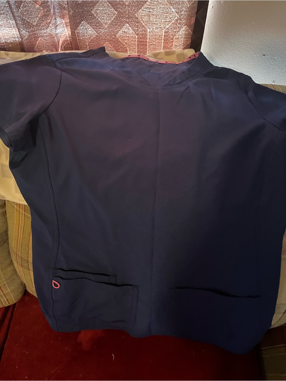 5 HeartSoul women’s Navy Medical Scrub Top with Contrast Trim